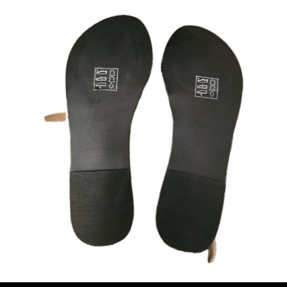 Free People Womens Gray Leather Sunever Boho Chic Gladiator Sandals 37 - Picture 8 of 12